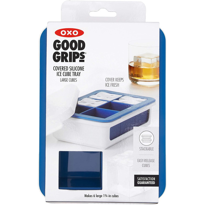 Силіконова форма для льоду OXO Good Grips з кришкою, герметична, для великих кубиків льоду