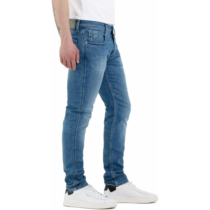 Джинси чоловічі Replay Anbass Slim-Fit з еластичним комфортом 33W/32L, середній синій колір 009