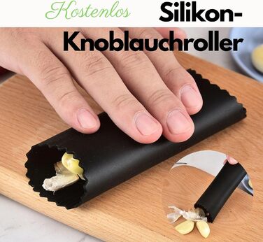 Прес для часнику CLOVE з подрібнювачем та скребком, нержавіюча сталь 18/10, ручна, для кухні