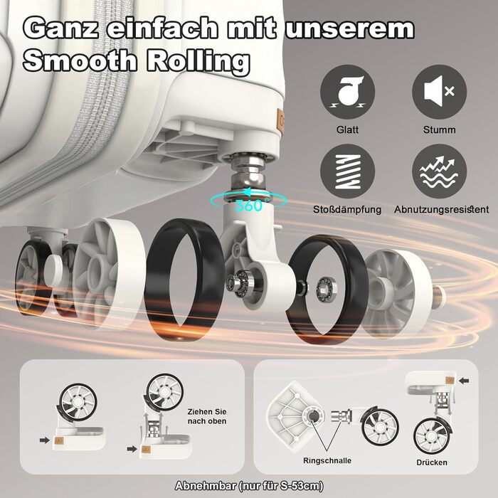 Набір валіз Joyway 6шт з TSA-замком, 4 колеса, зелений (білий), включає багатофункціональну сумку та кулькову сумку