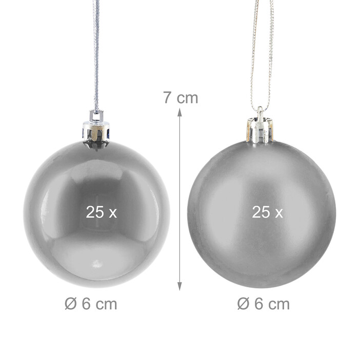 Relaxdays Set of 50 Christmas Baubles