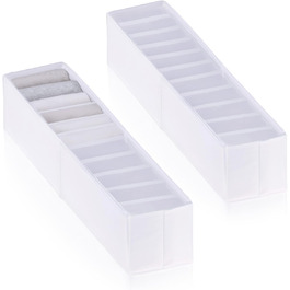 ROW&LINE® – Organizer Set – 11 extra tall compartments for underwear, bras & clothing – Organization system for changing tables – durable & washable for any closet & drawer – white – Size: 4x S (White: 2x Xs)