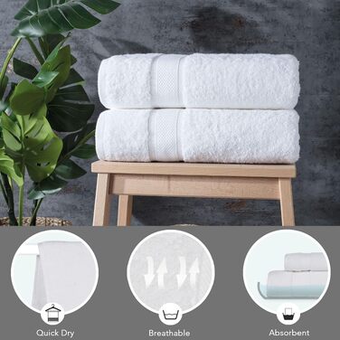Набір розкішних турецьких рушників NOVA Luxury Linen готельного якості для ванної кімнати, 6 предметів, колір Mirage Grey / Білий