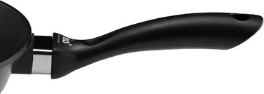 ELO Crepe Pan, 28 cm, ALUCAST - Frying pan made of energy-saving die-cast aluminum with non-stick coating, suitable for ceramic, gas, electric, and induction cooktops - dishwasher-safe, color: Black (28x28cm NEW, Grill Pan)