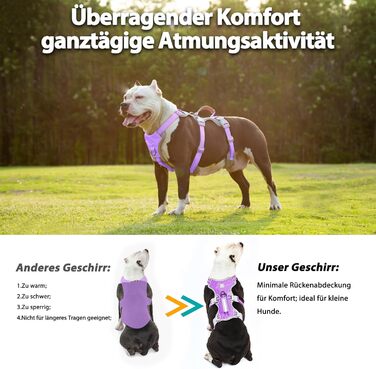 Нашийник для собак Huntboo, великих порід, анти-вислизання, світловідбиваючий, водонепроникний, регульований, для прогулянок та бігу (L, фіолетовий лаванда)