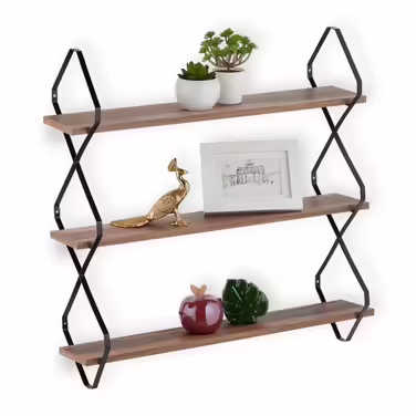 Relaxdays Wall Shelf with 3 Shelves