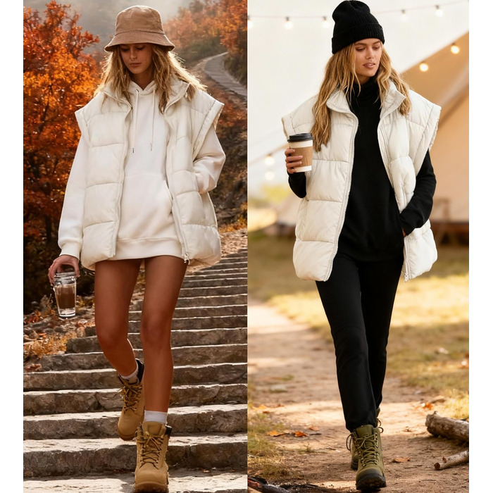 Легка степкова жилетка Daen Weste з коміром-стійкою для активного відпочинку, осінь/зима, розміри S-XXL (білий, M)