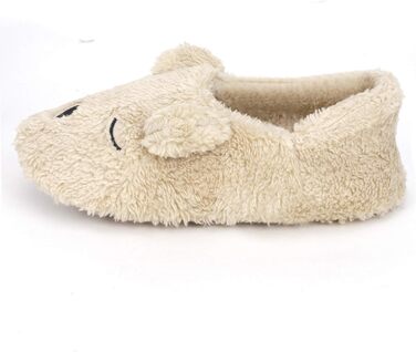 Тапочки плюшеві для дому FakeFace, пара, з милим ведмедиком, розмір 38/39 EU, бежеві