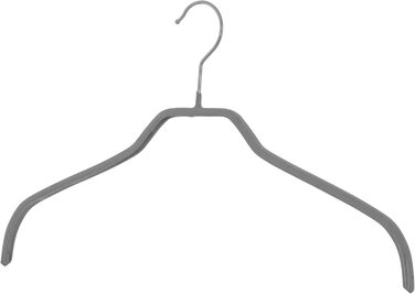 MAWA Clothes Hangers, Set of 10 Space-Saving and Non-Slip Hangers, Ideal for Shirts and Blouses, with 360° Swivel Hook, Non-Slip Coating, 41 cm, Stone Grey