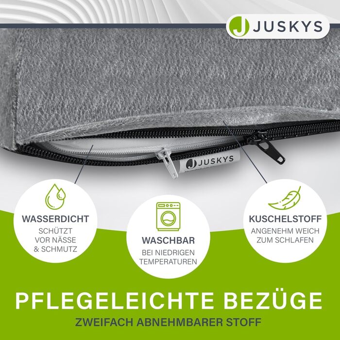 Juskys Dog Bed Sheena L Orthopedic, Washable & Non-Slip - 98 x 70 x 17 cm - Fluffy Dog Sofa for Medium-Sized Dogs Grey - Pet Bed Dog Sofa