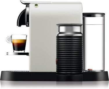 Кавова капсульна машина Nespresso De'Longhi Citiz EN267.WAE з капучинатором, 1710 Вт, 1 л, кремово-біла