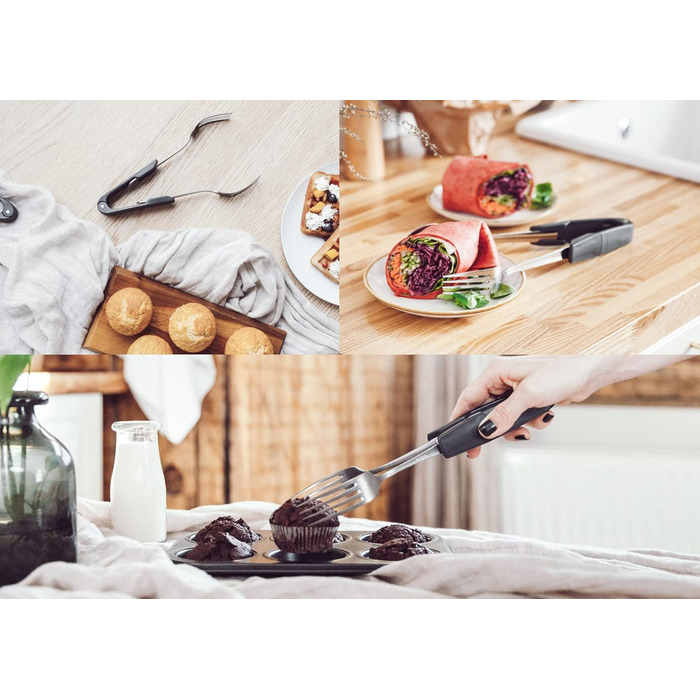 Featured on Shark Tank – Turn Utensils into a Versatile Tongs (2-Pack, Black)
