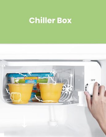 Міні-холодильник Comfee RCD50WH2(E) 43L з відділенням для льоду, білий. Холодильник для кімнати та офісу, швидке охолодження, регулювання температури, енергоклас E.
