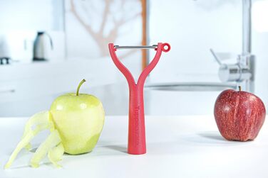 TUPPERWARE Universal Peeler (2) Red D119 Flat Grind Wavy Grind