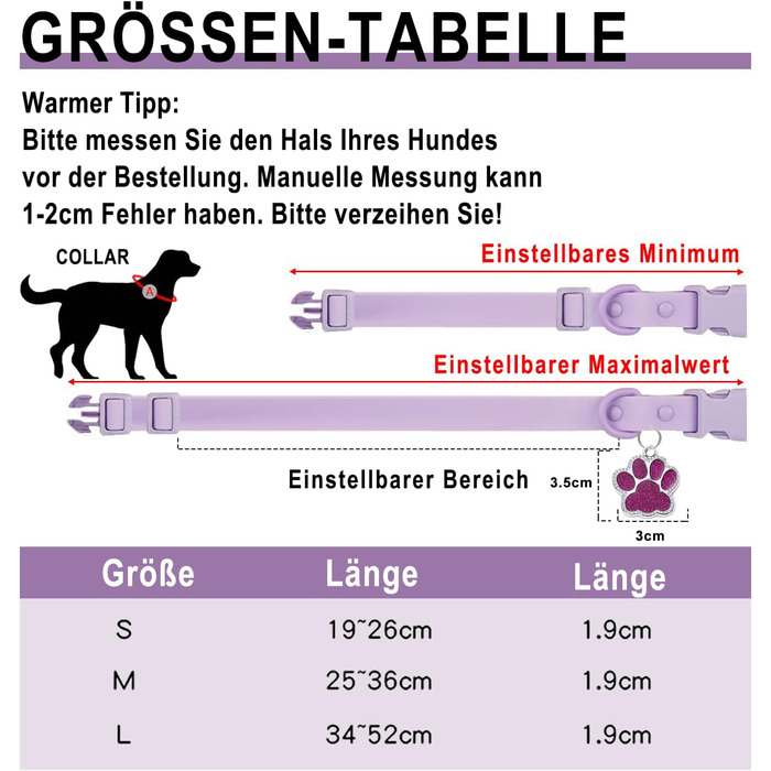Персоналізоване собаче нашийник з металевою застібкою: напис та номер телефону, регульовані розміри для великих та середніх собак (Collar 07)