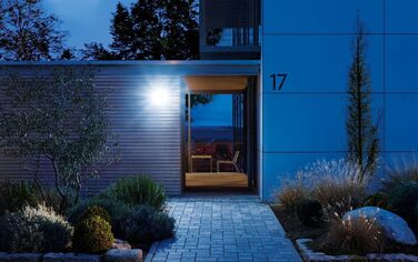 Steinel LED Floodlight XLED Home 2 S white, fully swiveling, 13.7 W, 180° 10 m range, 1550 lm (Black, with Motion Sensor - Bluetooth)