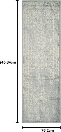 Килим SAFAVIEH Distressed для вітальні, їдальні, спальні - колекція Adirondack, короткий ворс, 122 x 183 см (Шифер та Слонова кістка, 76 x 244 см (Драпіровка))