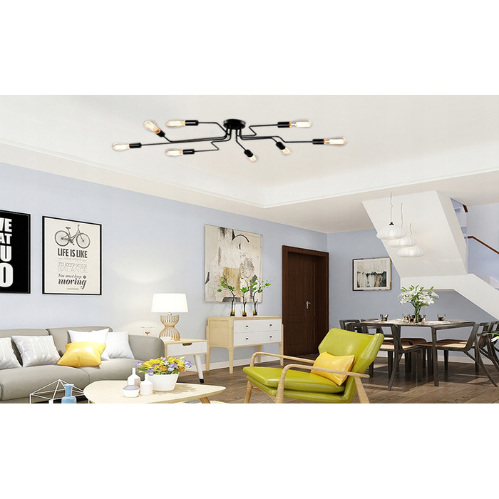 Підвісна стельова люстра FRIDEKO HOME, 8 точок освітлення, цоколь E27