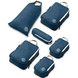 Набір кубиків для пакування TRIPPED: органайзери для подорожей, 6 шт. (білий, зелений, блакитний)