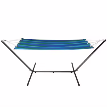 DETEX® Hammock with Stand - Durable, Robust, Portable, Outdoor Hammock, Travel Hammock, Camping Hammock, Garden, Balcony, Blue