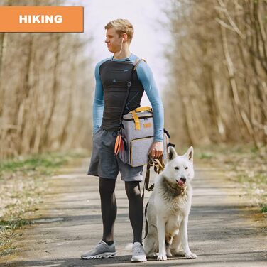 Сумка для собак Ownpets: дорожня сумка з набором аксесуарів (2 контейнери для корму, 2 миски, ремінь) сірого кольору