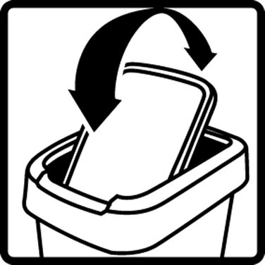 Відро для сміття Rotho Twist 25л з кришкою, пластик PP, BPA-free, чорний/сріблястий, 25л