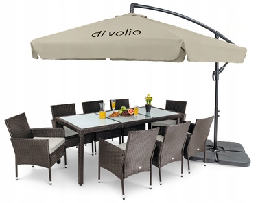 Садова парасолька з підставкою Di Volio DV-023GU Empoli, 300x250 см, бежева