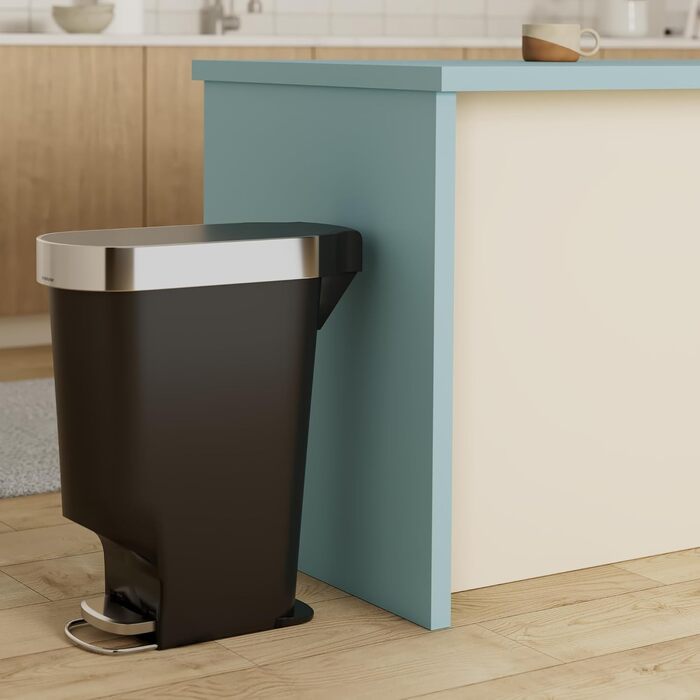 Сміттєвий відер-педаль simplehuman CW1361 вузький, 40 л, для кухні та сортування відходів, чорний