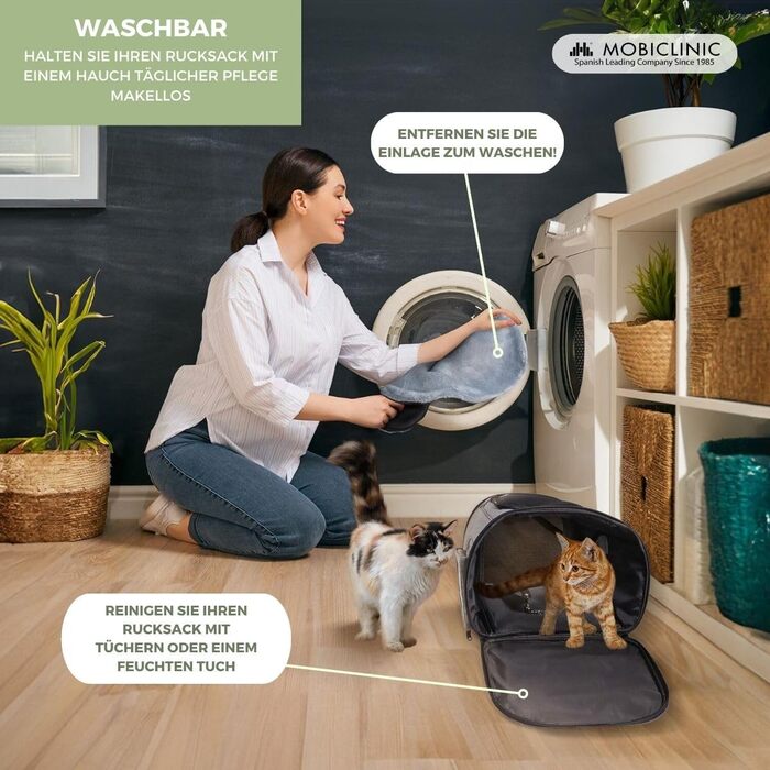 Рюкзак для котів та собак Mobiclinic® Pets Thor, сучасний, складний, з сітчастими вікнами, аксесуарами, подвійними ручками, регульований, 30x25x40 см