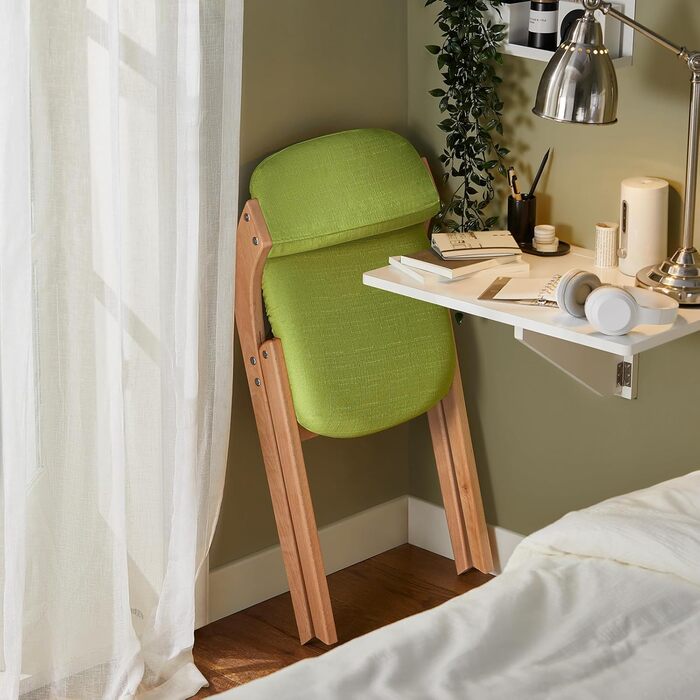 SoBuy FST92-GR Folding Chair Kitchen Chair with Padded Seat and Backrest Green WxHxD approx.: 47x77x60cm 1 Chair Green