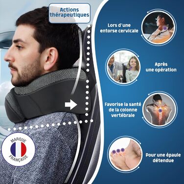 Подушка для подорожей Ergonomic – подушка для шиї з memory foam, підтримка голови та шиї, комфорт для тривалих подорожей літаком, потягом, автомобілем – ідеальна для відпочинку та сну