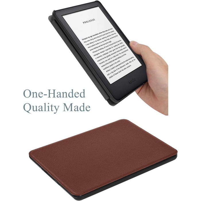 Чохол для Kindle Paperwhite (7/6/5 Gen, 12th Gen, Colorsoft 2024) з PU шкіри, коричневий