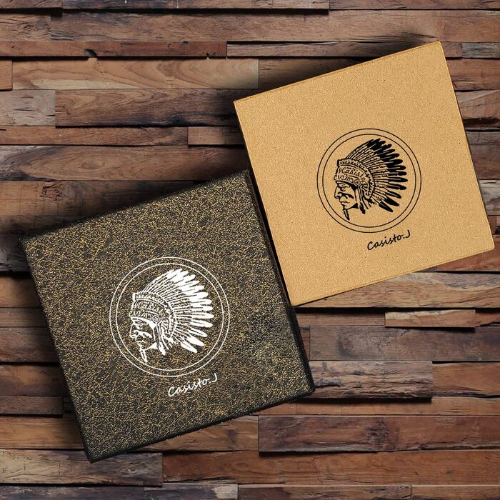 Чоловічий шкіряний браслет Casisto Lederarmband з гравіюванням, плетінка, магнітний замок, коричнево-чорний, 19 см