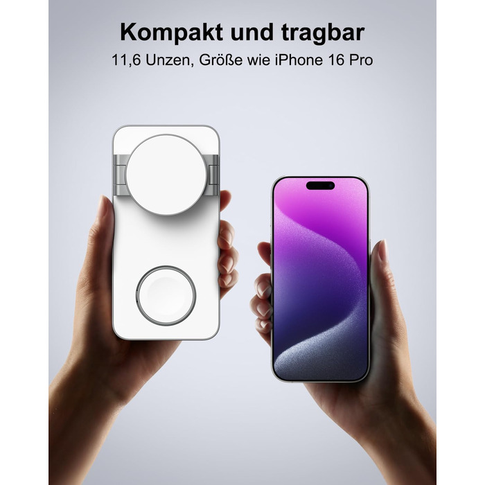 Бездротовий зарядний пристрій 3-в-1 MagSafe для iPhone, Apple Watch, AirPods Pro (білий)