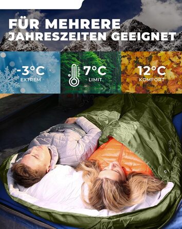 KingCamp Double Sleeping Bag - Winter Adult Sleeping Bag for 2 People with Carry Bag - Outdoor Camping
