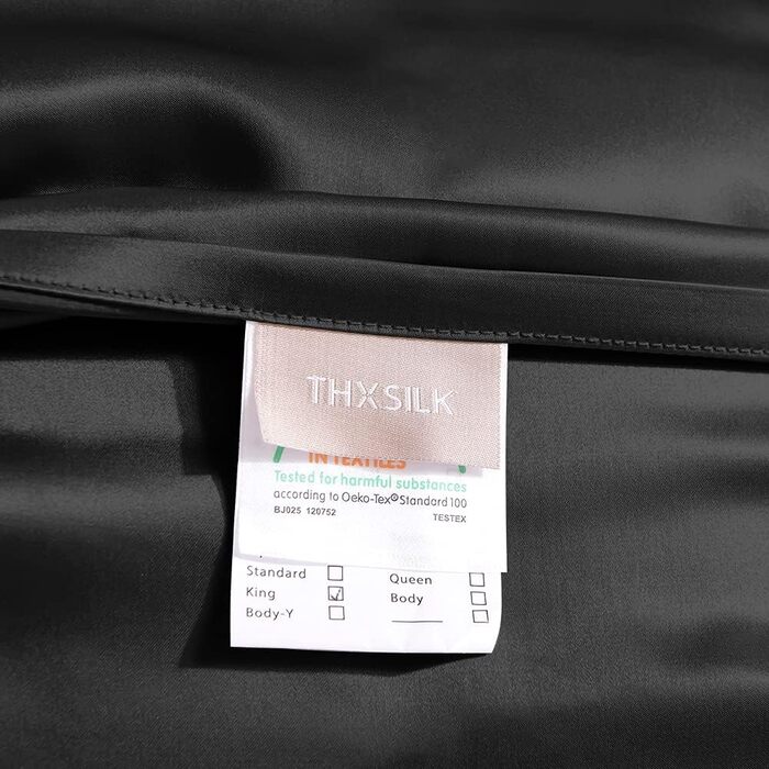 THXSILK 2-Pack Pillowcases Silk 25 Momme - 100% Natural Silk Pillowcases with Zipper for Hair - 2 Pieces, Black, 40x80cm