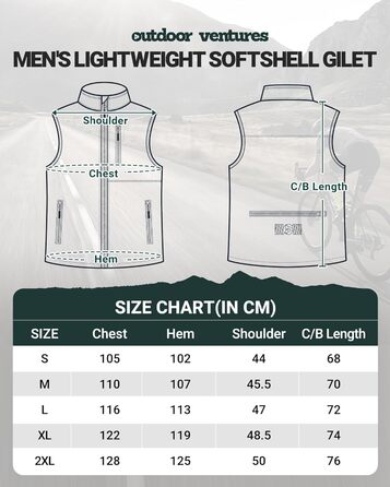 Чоловіча вітро- та водонепроникна жилетка Outdoor Ventures Softshe для їзди на велосипеді, XL, темно-зелений