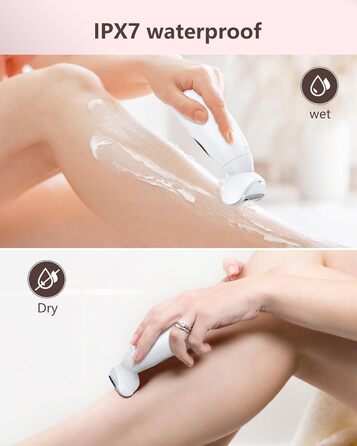 Електричний жіночий тример 3-в-1 для тіла, обличчя, бікіні та ніг. Вологостійкий IPX7, USB-зарядка, білий