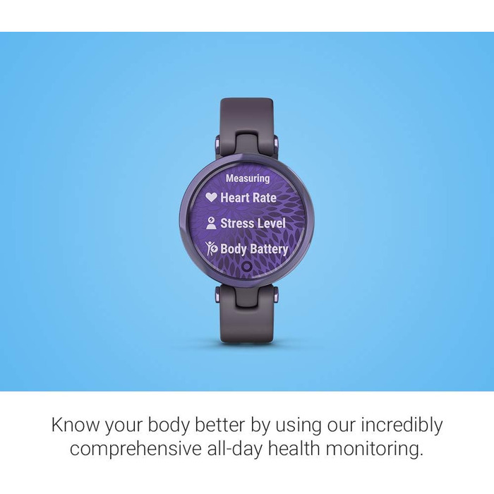 Garmin Lily™ - жіночий смарт-годинник з сенсорним екраном та декорованим корпусом, світло-золотистий колір, ремінець з білої шкіри