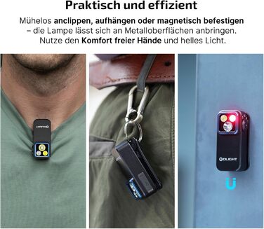 Міні-ліхтар OLIGHT Oclip Pro LED з розсіяним, фокусованим та червоним світлом, 500 лм, USB-C, IPX6, кліпса, для бігу, кемпінгу, аварій