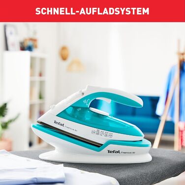 Бездротова праска Tefal FV6520 Freemove Air, 2400 Вт, 25 г/хв, 115 г/хв, автоматичне вимкнення, бірюзова/біла