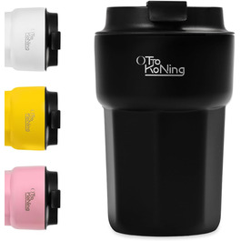 Термокружка 350 мл з кришкою, що не протікає, з нержавіючої сталі для гарячих та холодних напоїв (кава, чай)