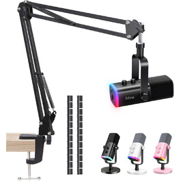 Підставка для мікрофону SUNMON для Fifine AM8, K688 PodMic, HyperX QuadCast, Blue Yeti, Shur MV7 - білий мікрофонний важіль, кріплення