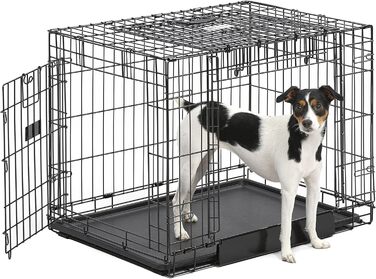 Кія MidWest Homes for Pets Ovation Modell 1924 - переносна переносна будка для собак, чорна, 61x57x60 см, з роздільником, захист підлоги, для маленьких порід