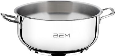 Набір для приготування на пару BEM: 6 предметів з нержавіючої сталі 18/10, діаметр 26 см. Російська мантоварка з вставкою для пари та скляною кришкою, каструля для приготування на пару, набір для приготування на пару. НЕ для індукційних плит.
