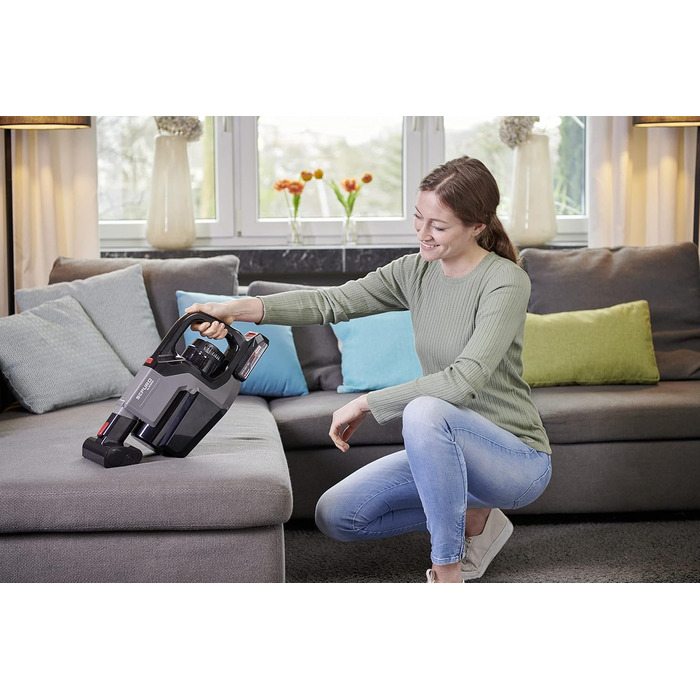 SEVERIN SEPURO акумуляторний ручний та стійковий пилосос з інноваційною технологією пилозбірників та акумулятором Einhell Power, бездротовий пилосос з мішком для алергіків, акумуляторний пилосос, мішковий варіант HV 7185