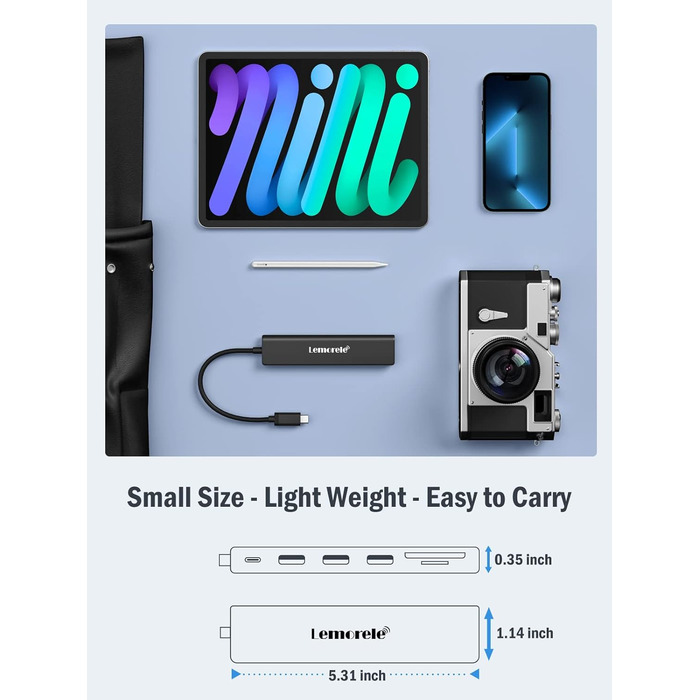 Lemorele Док-станція USB C хаб 11 в 1: 2*HDMI 4K, 3 USB 3.0/2.0, VGA, PD 100W, Audio, SD/TF, для Windows, MacBook, Dell, HP, Lenovo, Surface