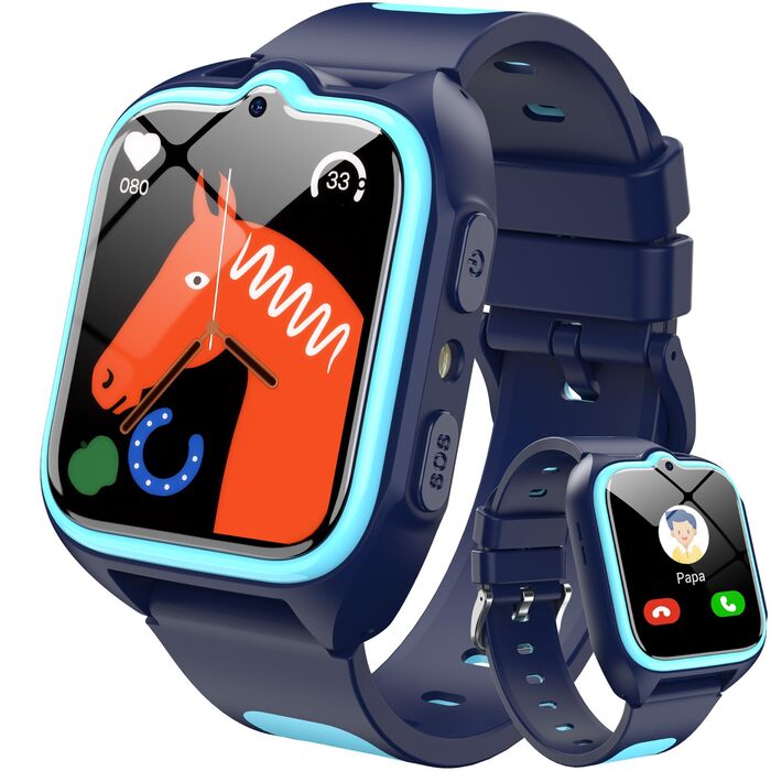 Дитячий смарт-годинник Blackview Kinder 4G: GPS, SIM-карта, відеодзвінки, SOS, дзвінки, чат, SMS, шкільний режим, лічильник кроків, блакитний