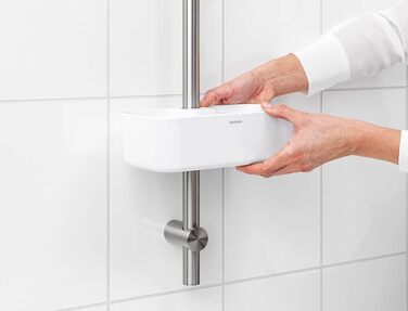 Полиці для душу Brabantia Renew, біла, органайзер для ванної кімнати