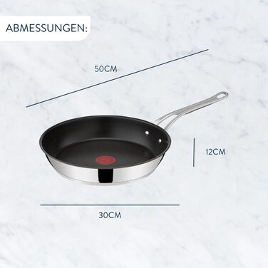 Сковорода Tefal Jamie Oliver Cook's Classics 28 см, індукційна, антипригарна, з термоіндикатором, нержавіюча сталь